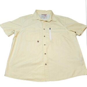 Canada Weather Gear Mens Short Sleeve Performance Fishing Hiking Shirt Yellow M